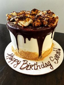 Buttered Marshmallow S'mores Cake