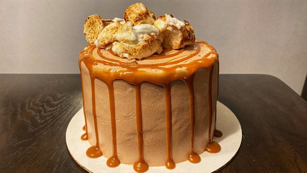 Magical Chocolate Buttered Marshmallow Cake