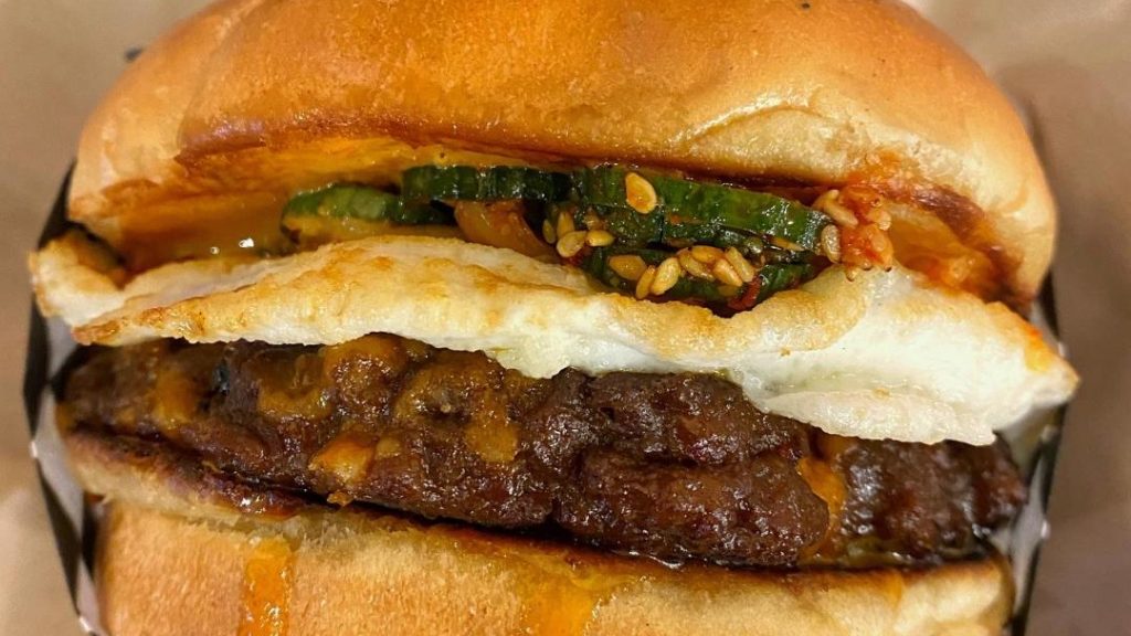 Nice Rollz Spicy Bulgogi Burger Close Up