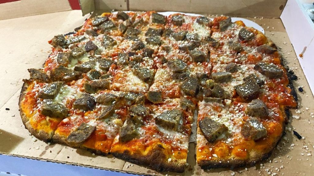 Virtuoso Pizzeria Meatball Chicago Cracker Thin Pizza