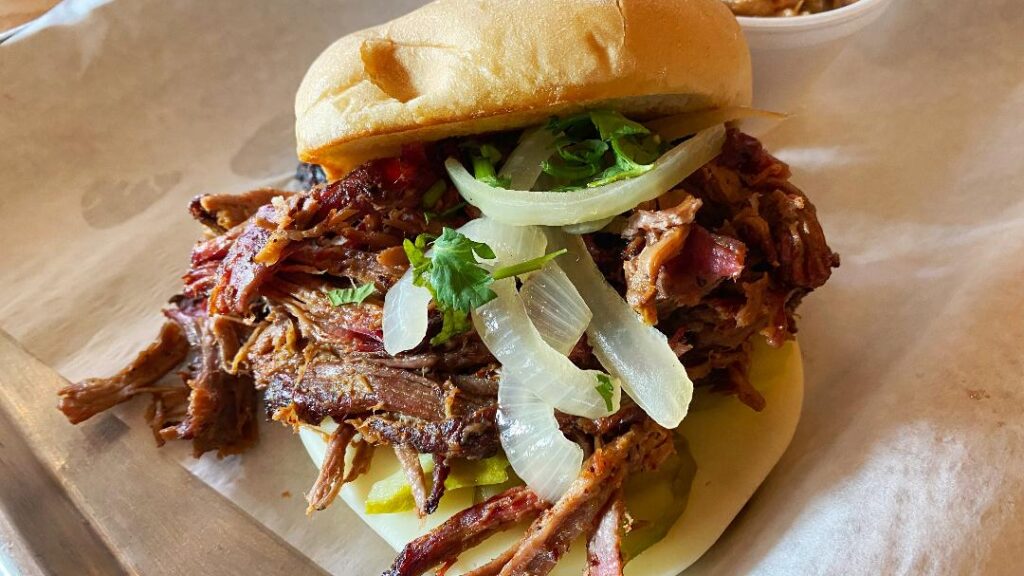 Pulled BBQ Pulled Beef Sandwich