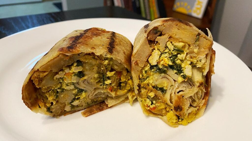 Conscious Comforts Bac'n Breakfast Burrito Inside