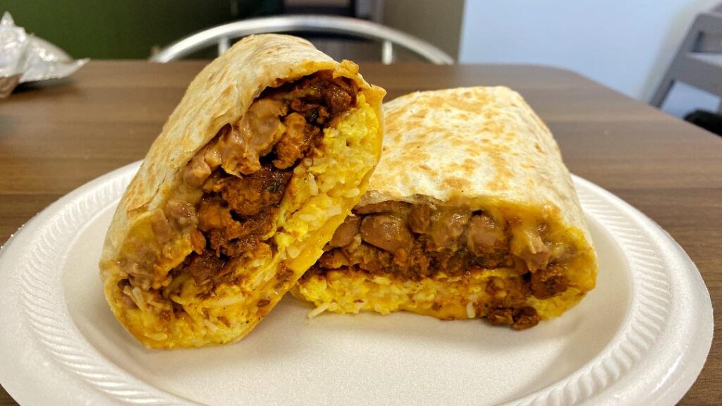 For the Love of Food Cafe Jerk Chicken Breakfast Burrito