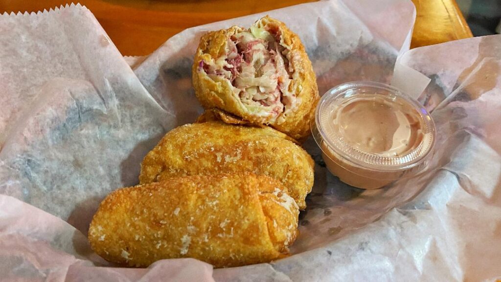 Crescent Moon Ale House Reuben Egg Rolls