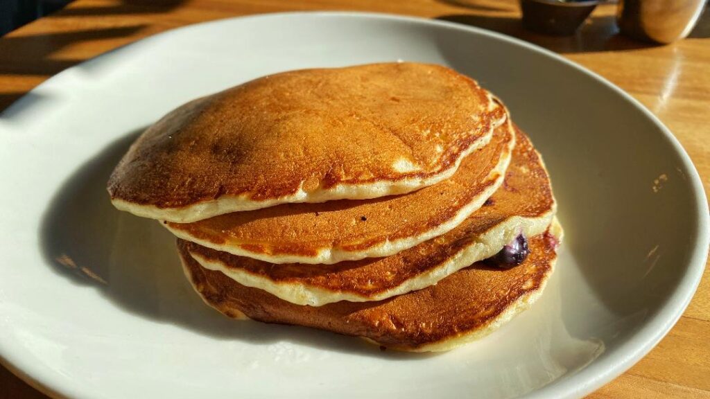 Lola's Sourdough Blueberry Pancakes Stack