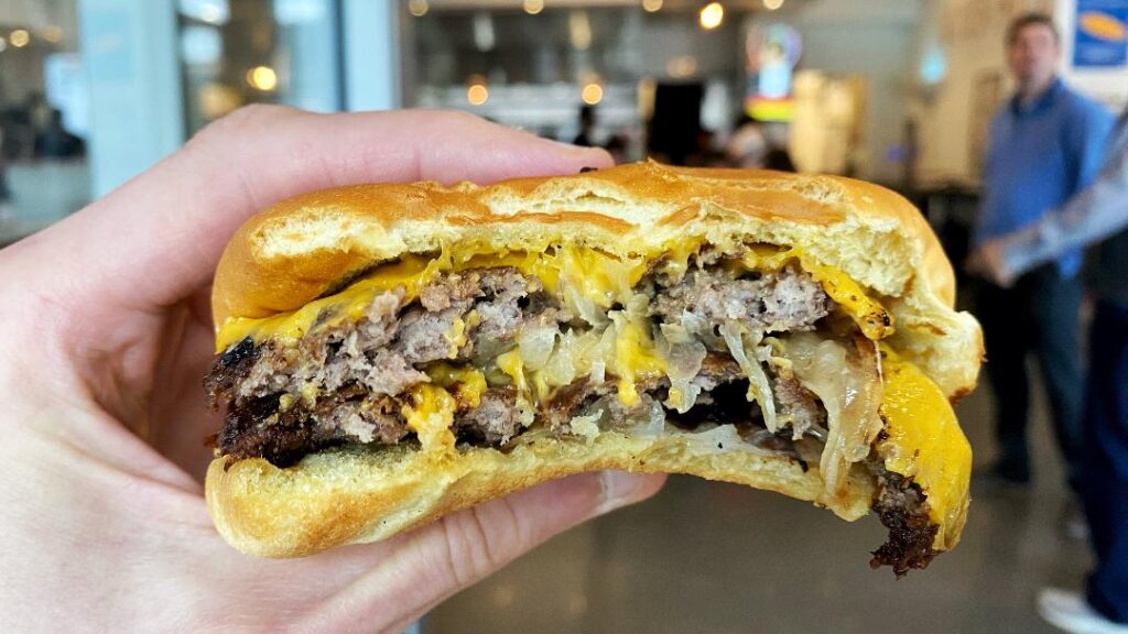 All American Burger Nebraska Smash Inside