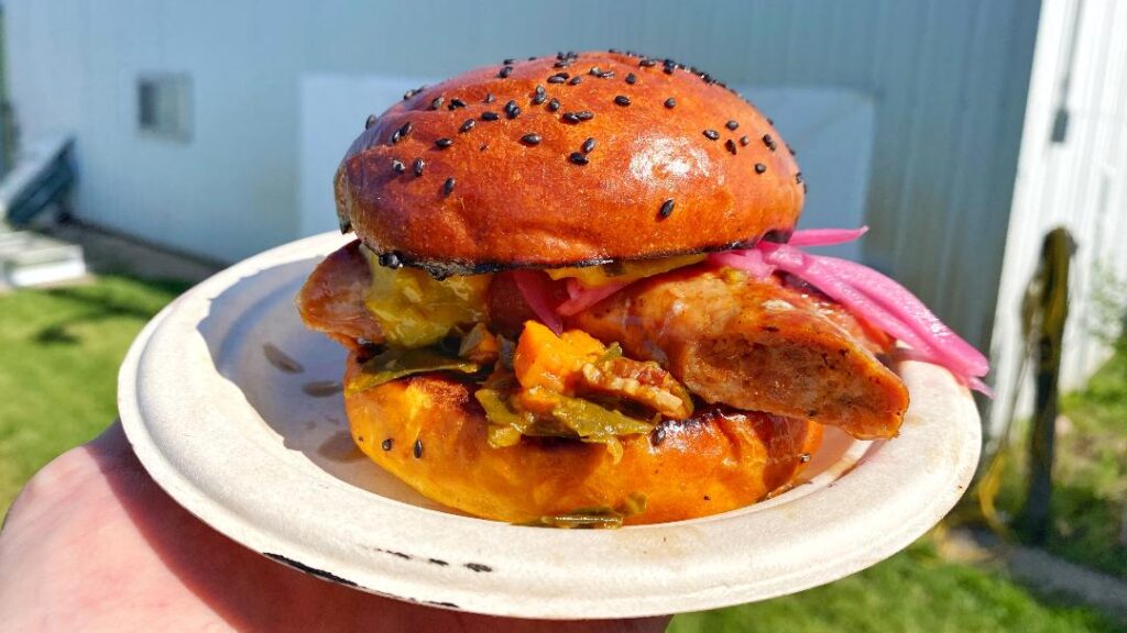 Battle of the Chefs Whole Hog Andouille Sandwich