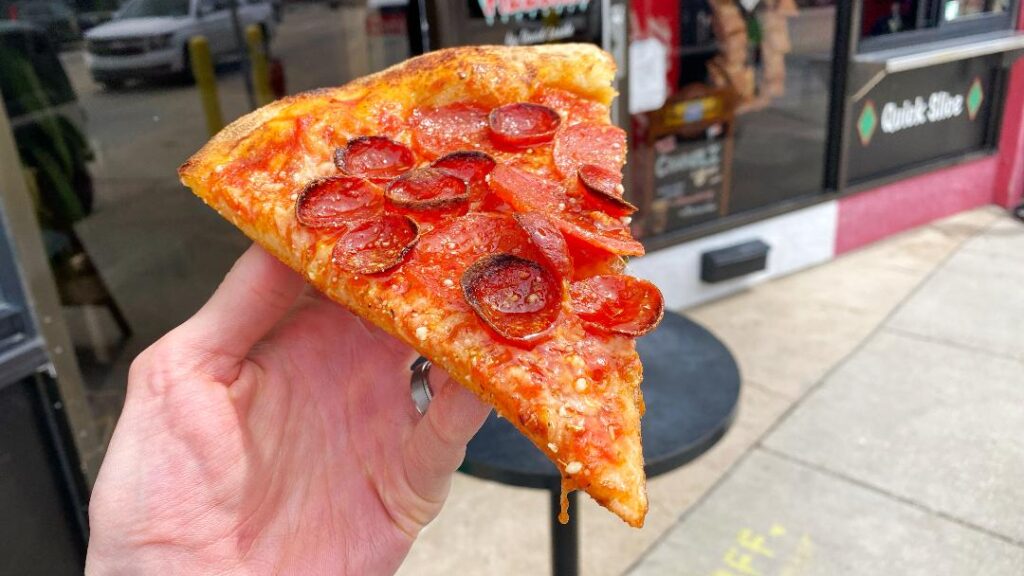 Virtuoso Pizzeria Hot Honey Pizza Slice