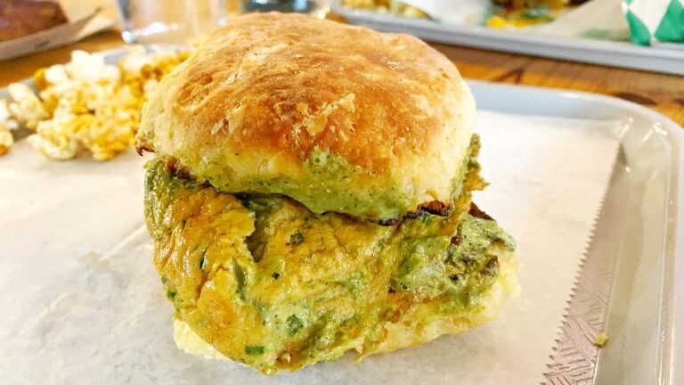 Kitchen Table Chili Crisp Egg Biscuit Sandwich