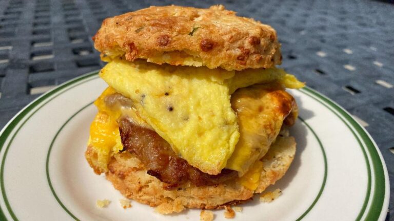 Cafe Postale Chive Biscuit & Sausage Sandwich