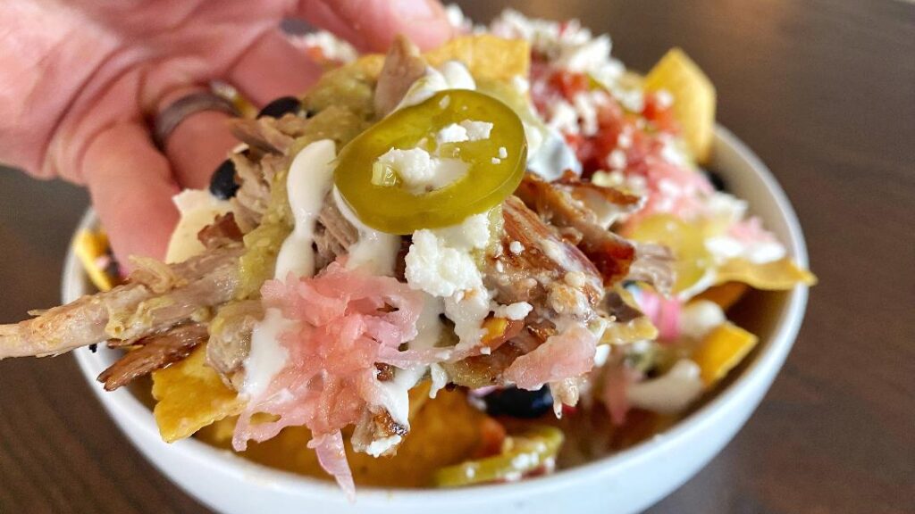 SET The Bar Hat Trick Nachos (in hand)