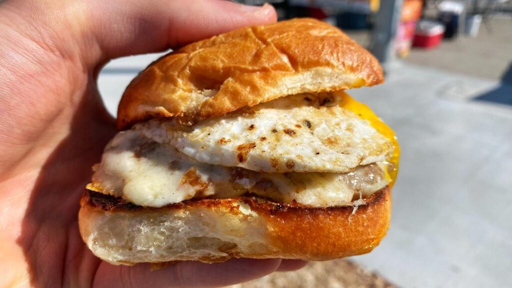 Sandwich Proper Proper Breakfast Sandwich (in hand)