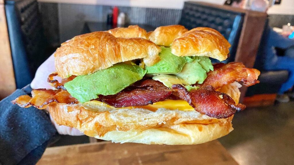 Shirley's Diner Croissant Sandwich (in hand)