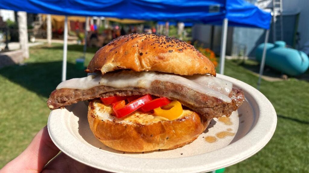 Battle of the Chefs Bison Brisket Sausage Sandwich