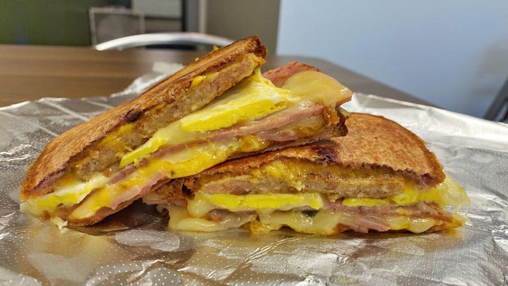 For the Love of Food Cafe IM-Pressed Blueberry Brioche Brekky Sammy