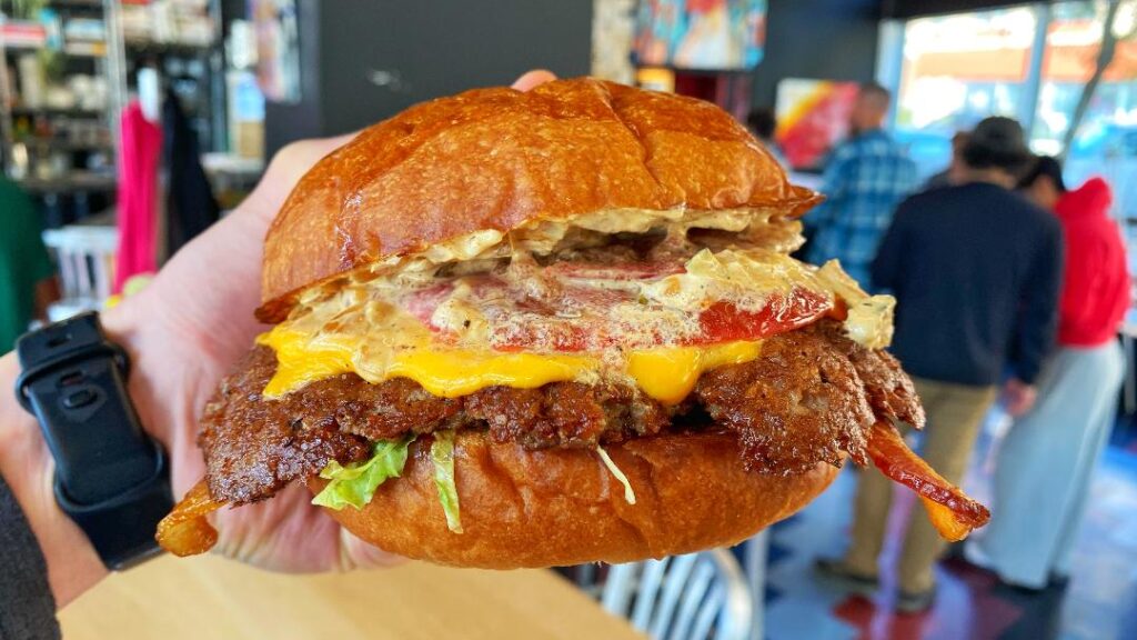 Dirty Birds 1:3 LB Bacon Smash Burger (in hand)