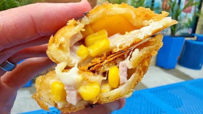 Latin Bites Ham Corn & Cheese Empanada (inside)