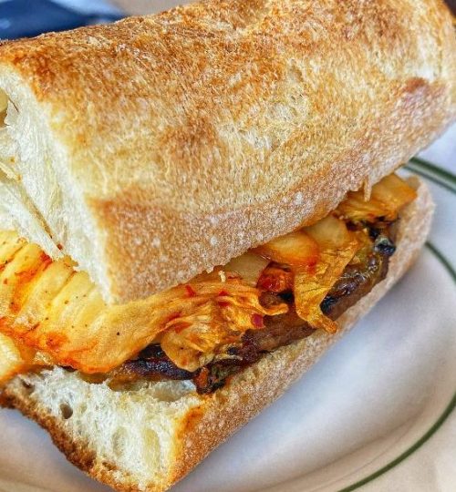 Cafe Postale Vegan Sausage & Kimchi Sandwich