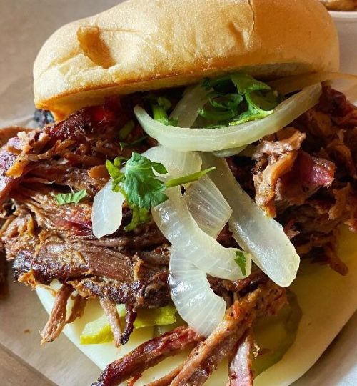 Pulled BBQ Pulled Beef Sandwich